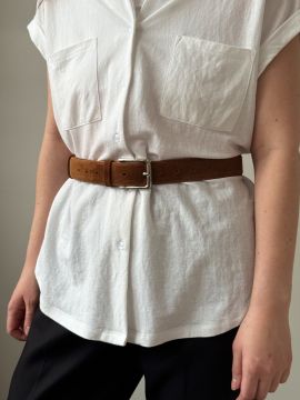 Ремень с подиумом карамельный